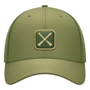 Army green Diesel cap, baseball hat with Diesel brand logo visible, khaki colored headwear, side view sticker
