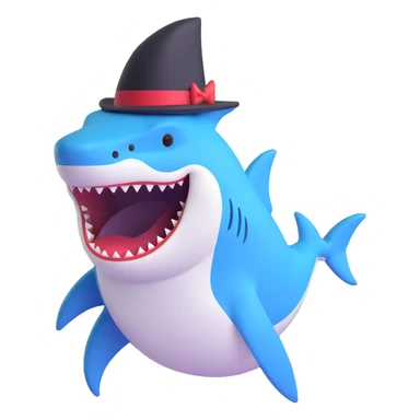 shark with a top hat sticker
