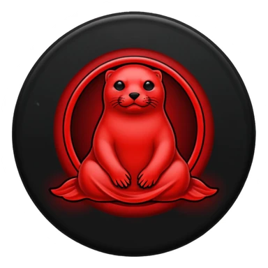 iOS sticker, summoning seal, black circle, red symbol, minimal sticker
