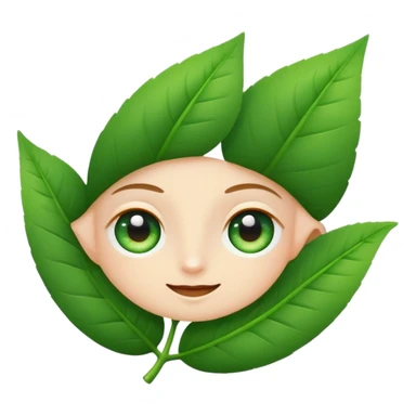 A minimalist, slightly winking eye emoji with a vibrant green leaf serving as the upper eyelid, and a tiny, sparkling white glow in the pupil. Clean, vector style. Transparent background. For a YouTube channel focused on senior health. sticker