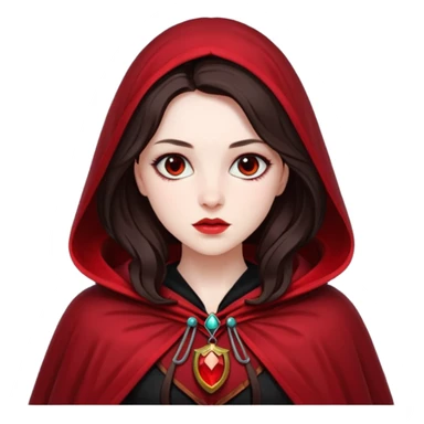Persephone, Death Goddess from Rome Mythology with long dark brown hair, black and red outfit sticker