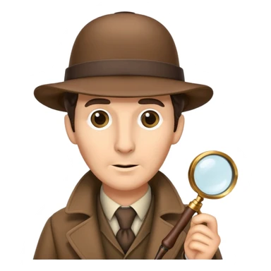 Sherlock Holmes with deerstalker hat, pipe, and magnifying glass sticker