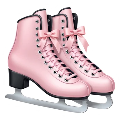 two pastel pink ice skates with bows sticker