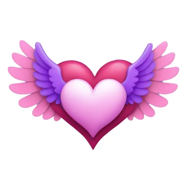 Pink heart and Purple Heart with wings sticker