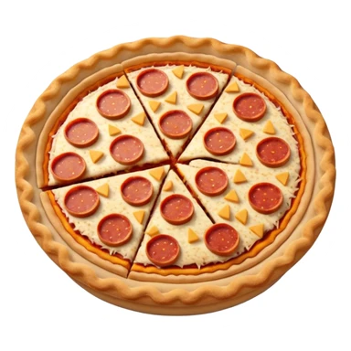 a pie chart sitting on top of a pizza  which has no other toppings sticker
