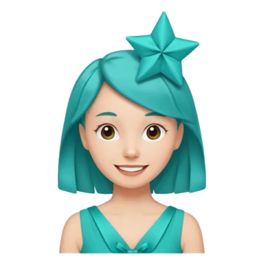 star sparkle sprite guardian of sparkle theater star-shaped head and a turquoise dress and ribbon sticker