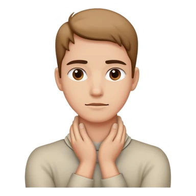 Person with their hands crossed on their neck sticker