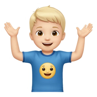 A toddler with a tiny jersey shirt, clapping with adorable enthusiasm jumping sticker