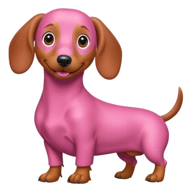 Perro salchicha color rosa sticker