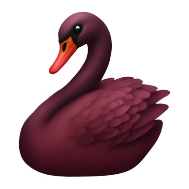 Dark red velvet swan sticker