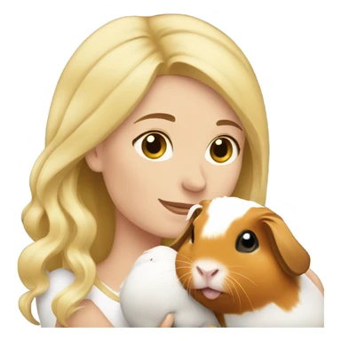 Blonde Woman hugging a guineapig sticker