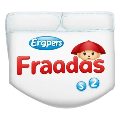 a simple drugstore sign for diapers, with the word "fraldas"simple red and white supermarket sign, with the word "fraldas" sticker