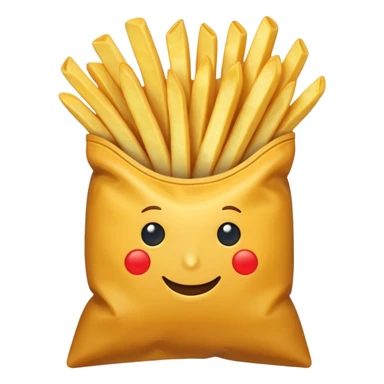 arrow showing fries being put into bag sticker