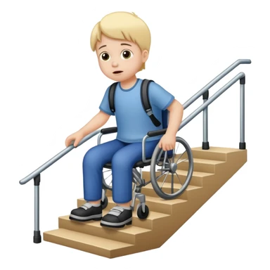a disabled kid falling down the stairs sticker