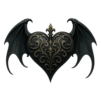 Remove the background from the image, keep the heart gothic and detailed, maintain a transparent background. sticker