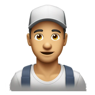 hombre calvo blanco joven con gorra pensando sticker