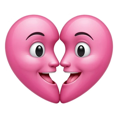 Hearts kissy face sticker