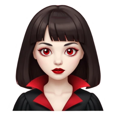 vampire feminine and with bangs  dark brown hair   sticker