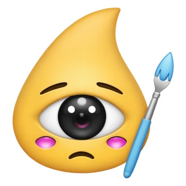 kawaii pincel con ojos sticker