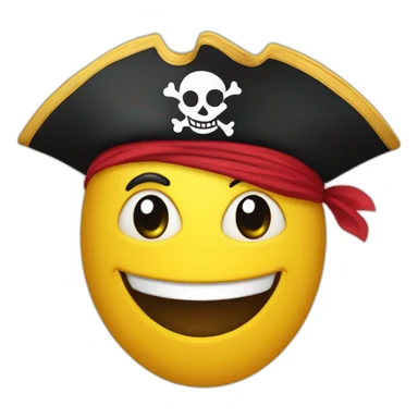 Smiley avec drapeau pirate dans les yeux sticker