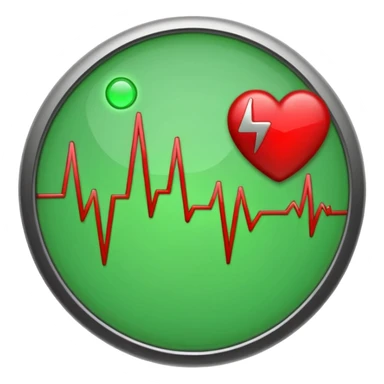 green dot with ECG heartbeat line sticker