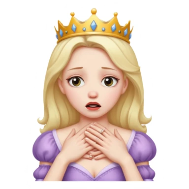 princess choking herself with hands around neck sticker