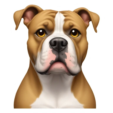 American bully blanco con una mancha en el ojo izquierdo  sticker