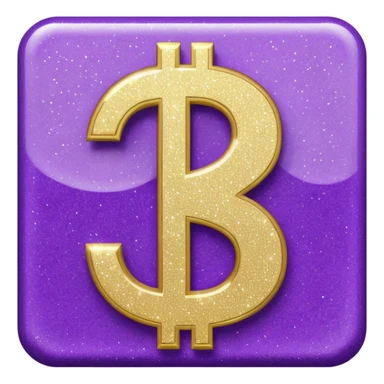 symbol money $ glitter purple sticker