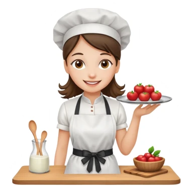 Girl serving a table  sticker