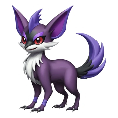 Shiny Noibat-Noivern-Mightyena-Silvally-Fakémon-hybrid-creature (full body)  sticker