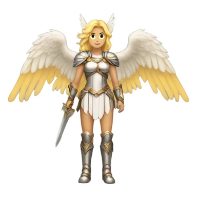 Blond Valkyrie with wings full body sticker