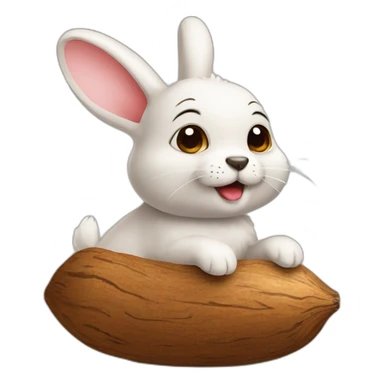 lapin chien sur noix de coco sticker