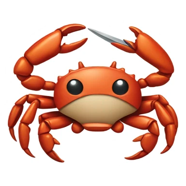 crab holding a knife in both claws  sticker