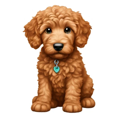 Red golden doodle puppy sticker