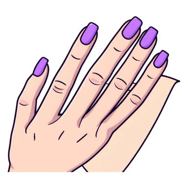 lilac pastel manicure with short nails sticker