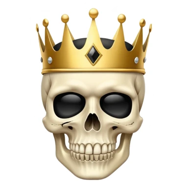 skull wearing a golden crown and black ski mask sticker