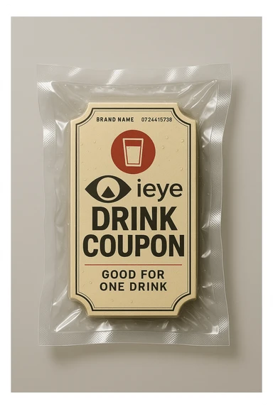 Add the logotype to the coupon. Keep the background. Make it look like a coupon. sticker