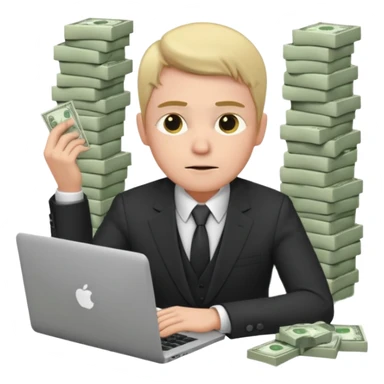 aktien experte er sitz am laptop und verdient durchs traden geld

geld sollte um ihn herum sein sticker