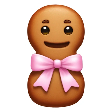 Gingerbread man with light pink bow sticker