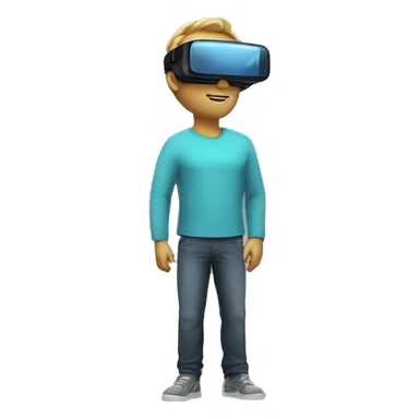 man wearing an Augmented reality headset looking up slightly sticker