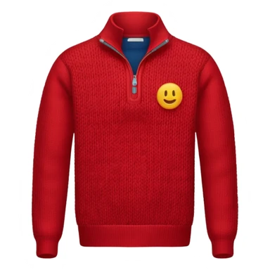 red knitted quarter zip with the knitting visible no emojis sticker