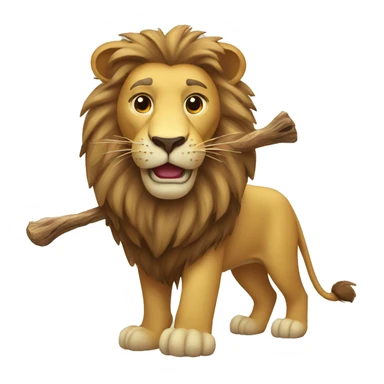 Lion with stick sticker