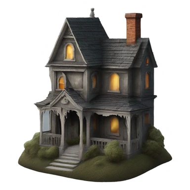 Haunting graveyard field Pre-Victorian mansion birdhouse  sticker