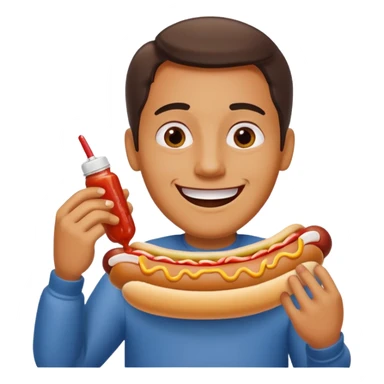 man eating hotdog sticker