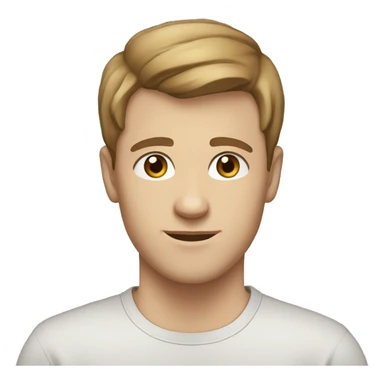 A 21 year old, white man, with short brown hair, with none facial hair,   with brown eyes wearing a t-shirt. sticker