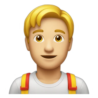 Main pouce en l’air rouge rayée jaune sticker