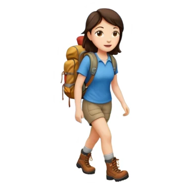 Brunette walking in scenic route sticker