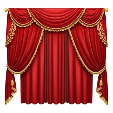 Simple, opened red curtains  sticker