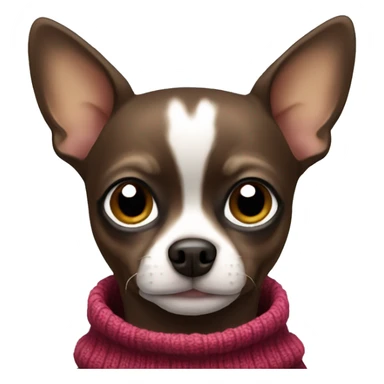 dark brown chihuahua wearing sweater sticker