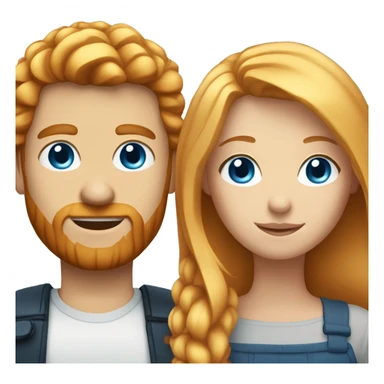 Blonde girl with blue eyes and man with ginger hair and short ginger beard  sticker